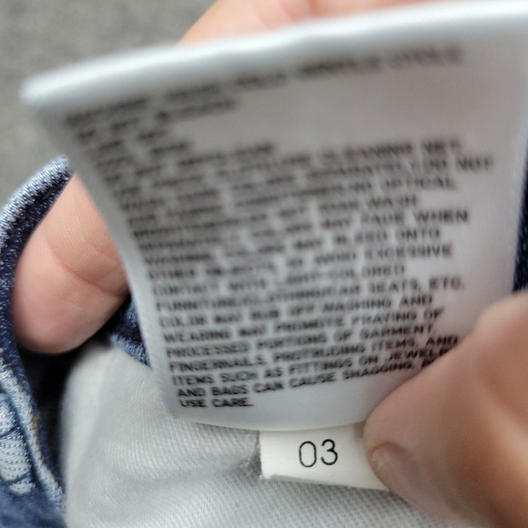 Uniqlo Jeans Womens 3 Blue Denim Distresd Single Stitch Flat Front Straight Leg - Picture 13 of 14